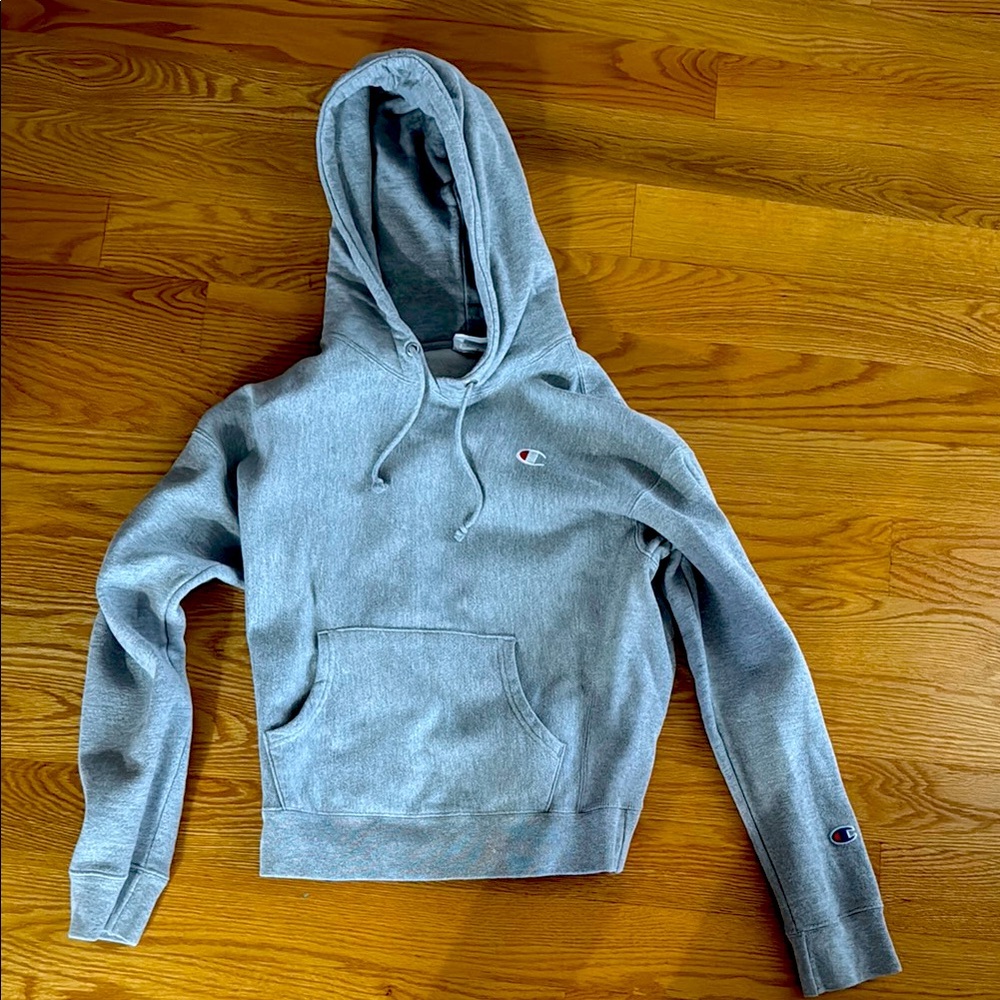 Champion Women's Light Gray Hoodie in Medium Excellent condition